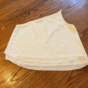 DECKER Woman’s White One Shoulder Sleeveless Top Size S